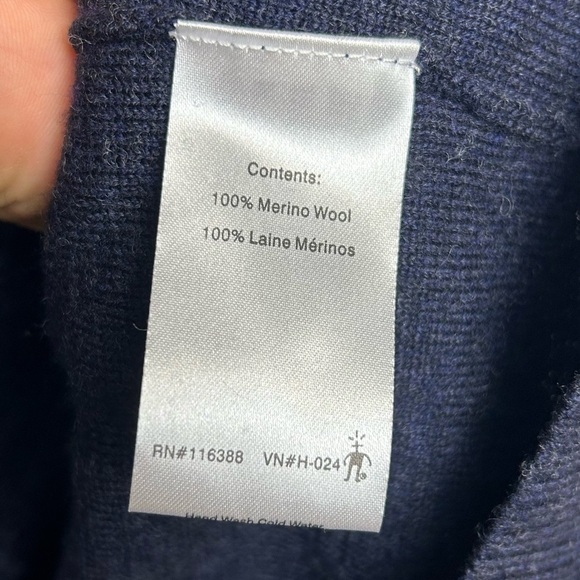 Smartwool Navy Blue 100% Merino Wool Sweatshirt Zip Men’s Size S minimalist - Picture 9 of 14